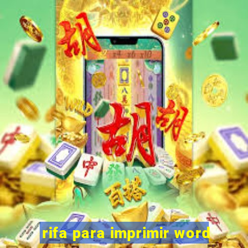 rifa para imprimir word